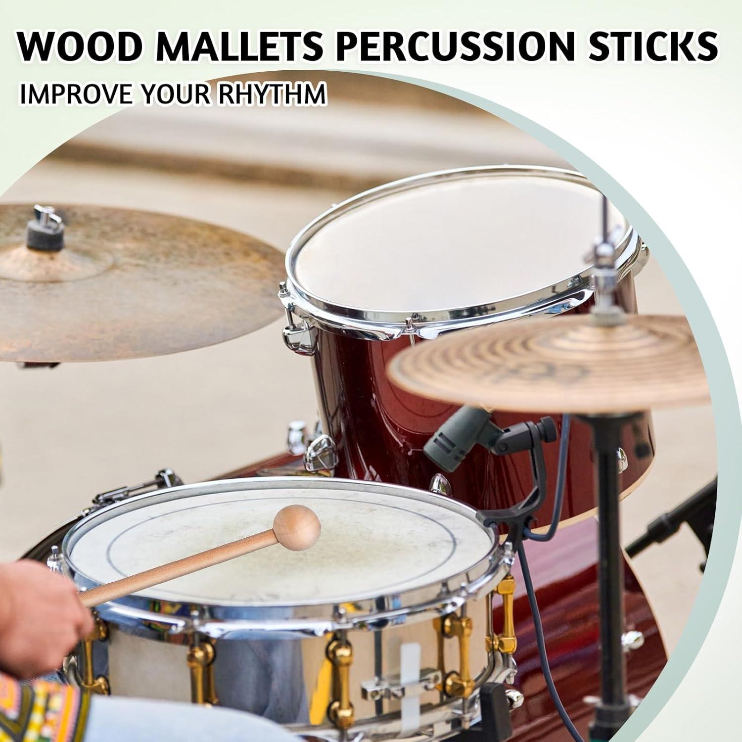 2 Palos de Percusión de Madera 20.5cm para Niños