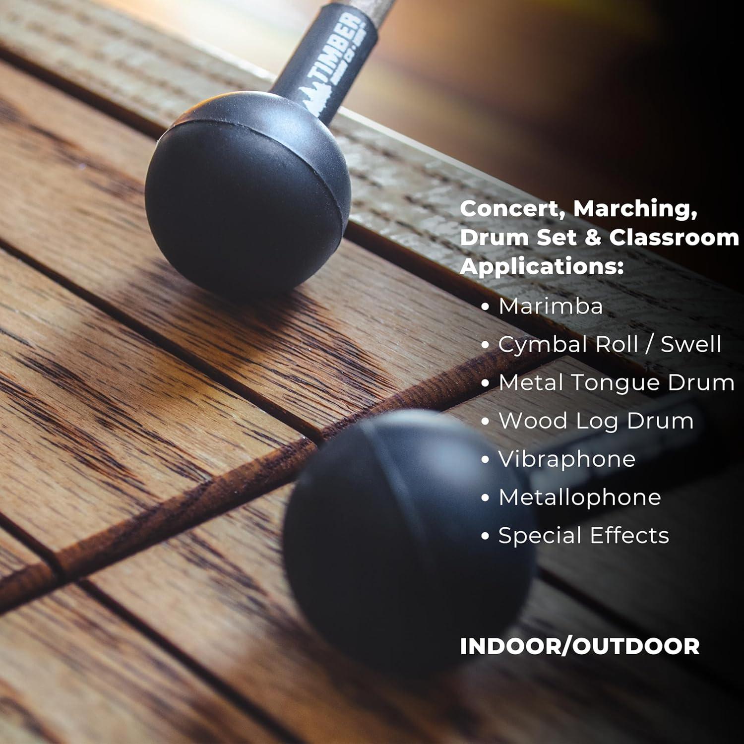 Mallets de Percusión Goma Suave Timber Drum Co. Paquete de 2