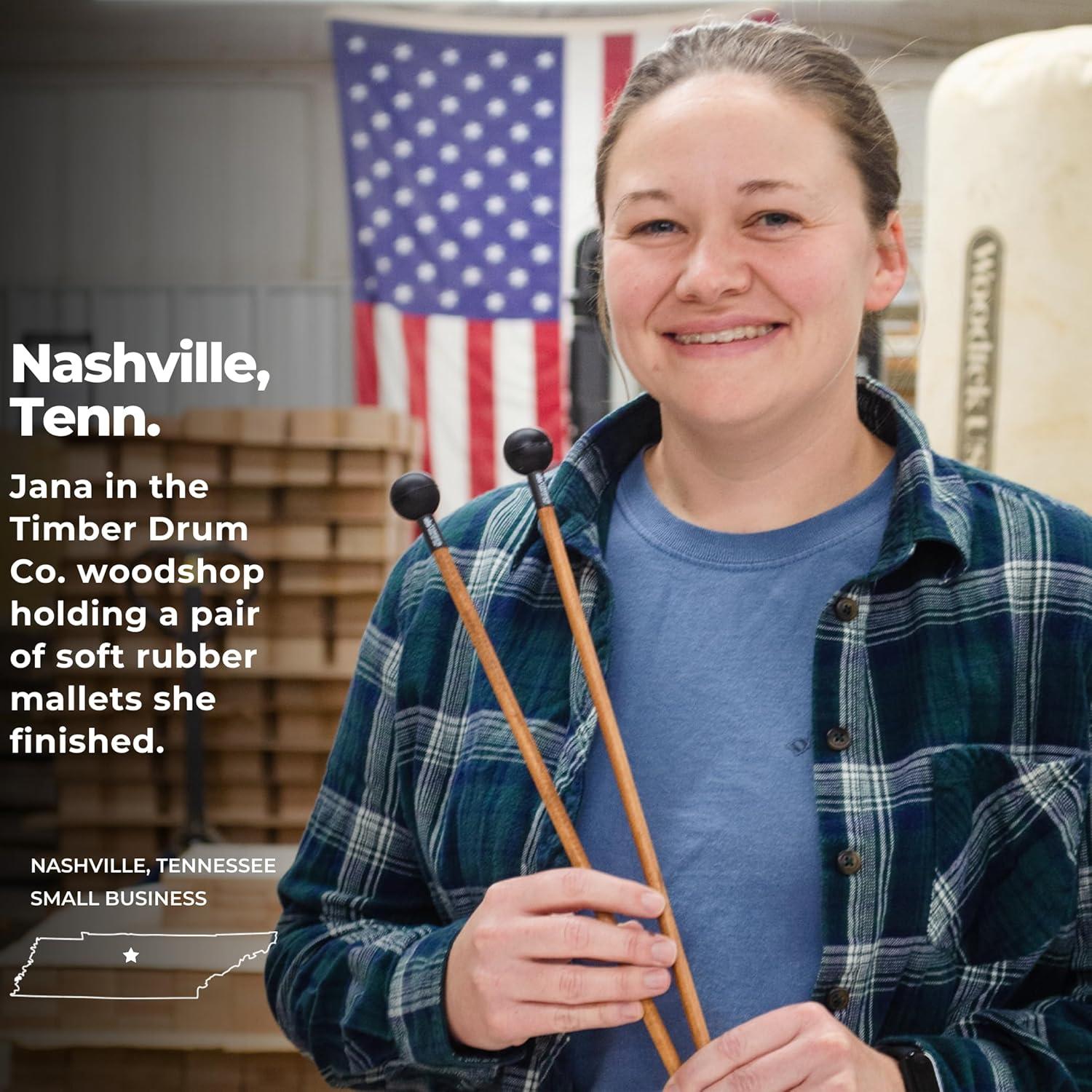 Mallets de Percusión Goma Suave Timber Drum Co. Paquete de 2