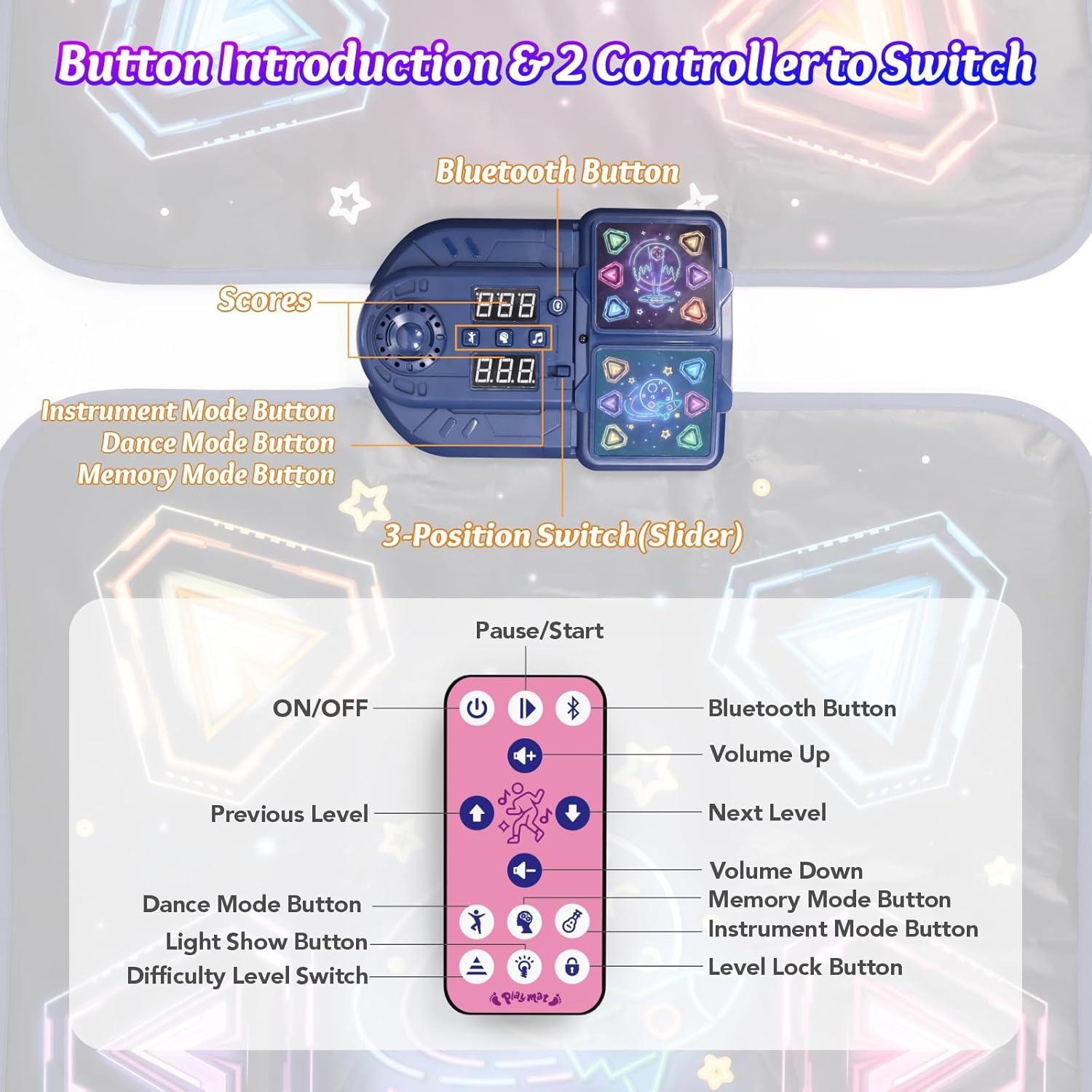 Alfombra de Baile ANNKIE 12 Botones Iluminados para Niños