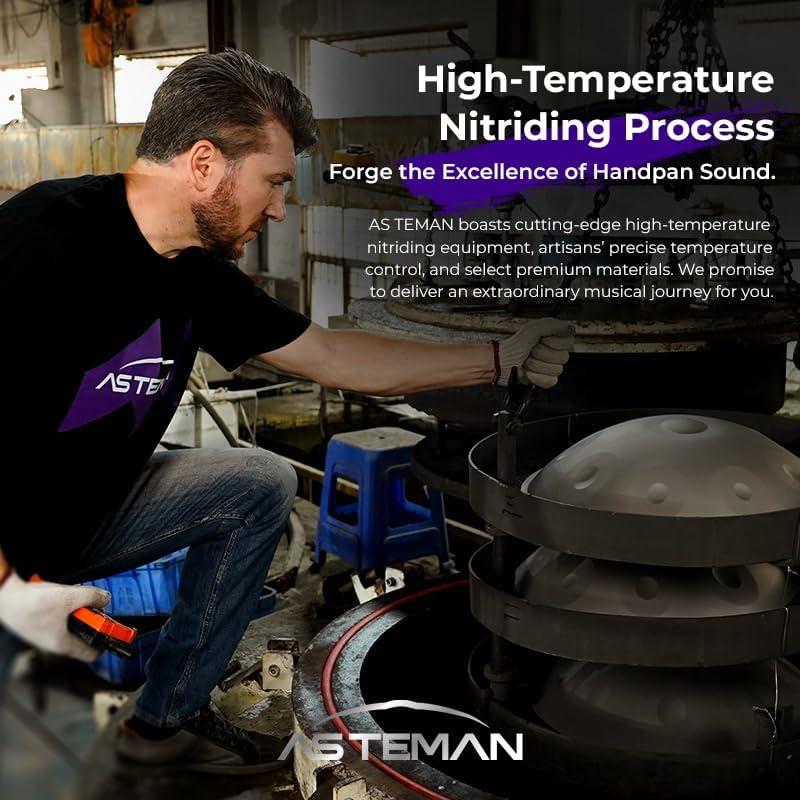 Handpan Mini ASTEMAN 18" 9 Notas G menor 432Hz Dorado