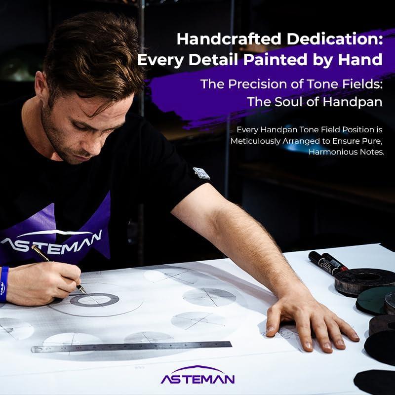 Handpan Mini ASTEMAN 18" 9 Notas G menor 432Hz Dorado