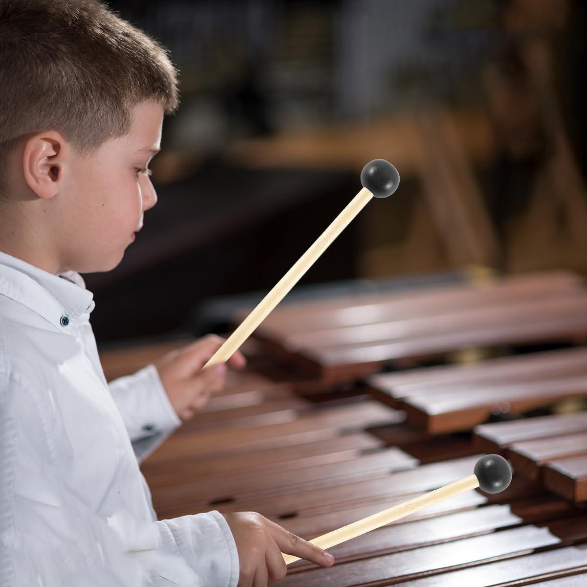 Juego de 6 Martillos de Xilófono Goma y Madera 16-20 cm