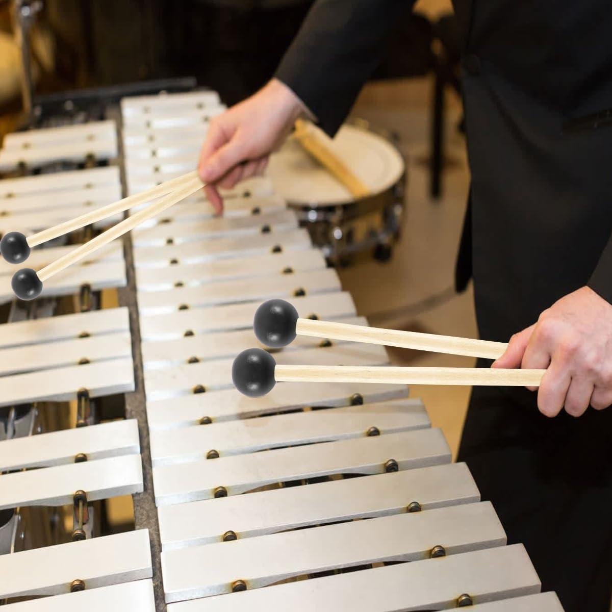 Juego de 6 Martillos de Xilófono Goma y Madera 16-20 cm