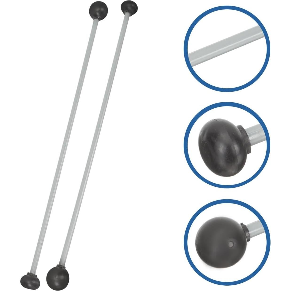 Mallets de Marimba Mikinona 2 Piezas Goma Suave 33cm
