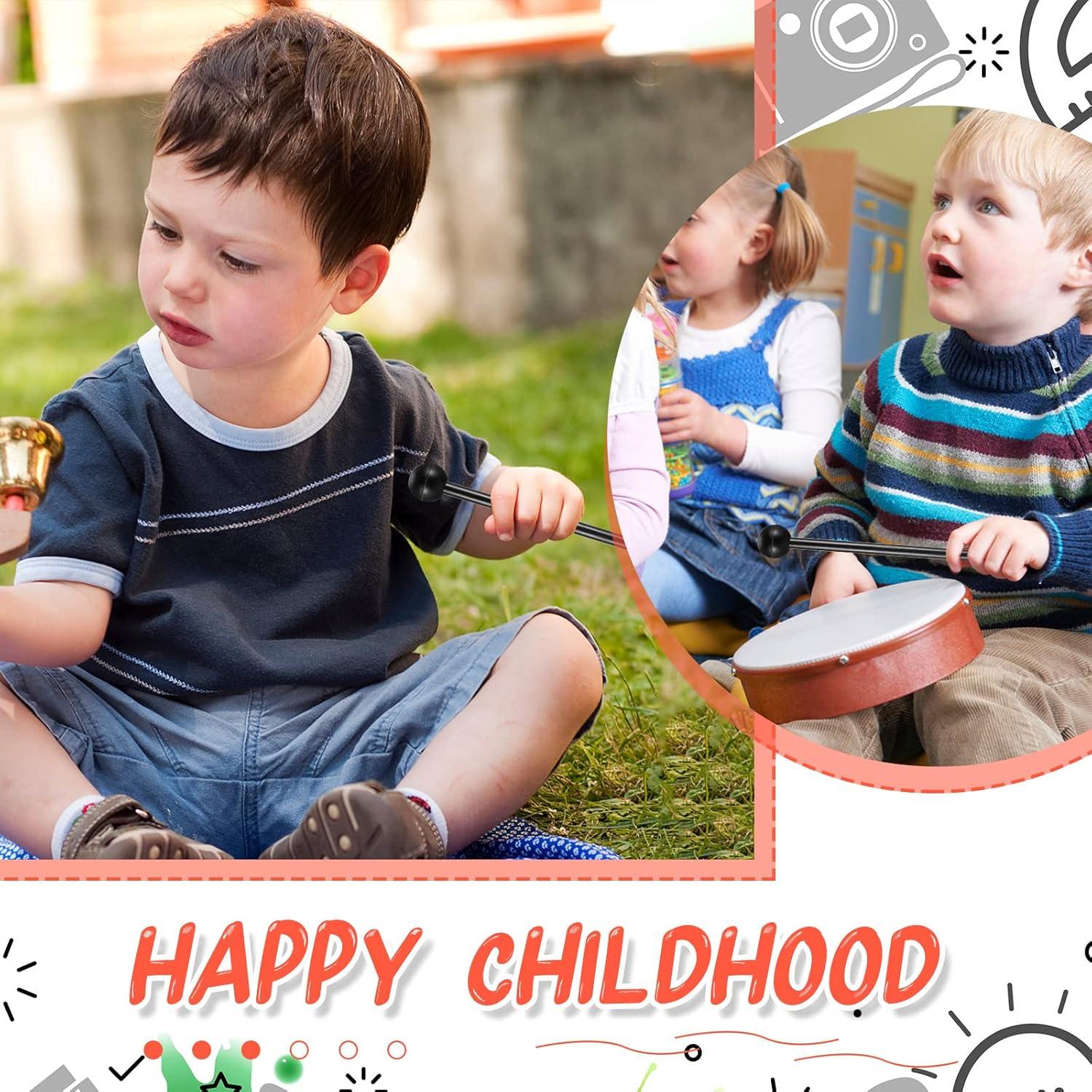 12 Mallets de Percusión de Madera con Cabeza de Goma 21.5 cm