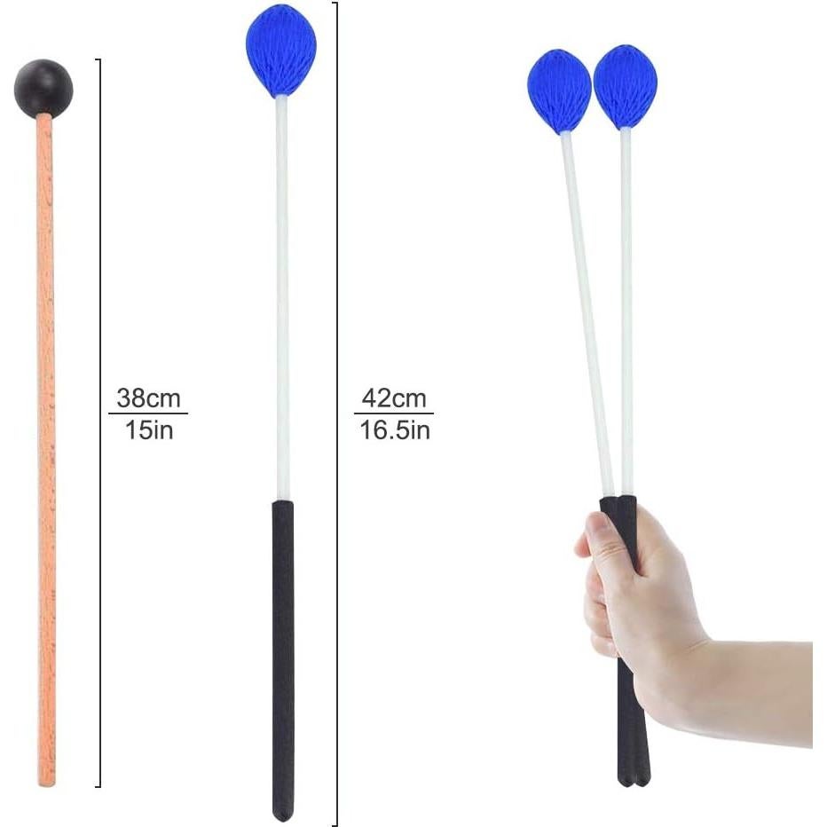 2 Pares de Mallets de Marimba YZNlife Hilo Duro y Caucho