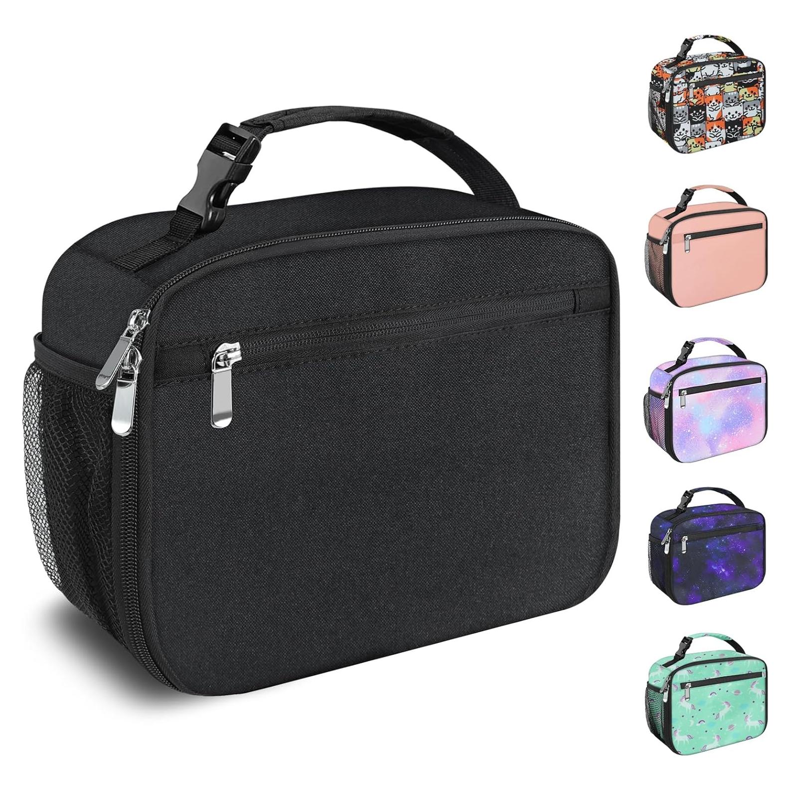 Caja de Almuerzo Aislada Femuar Negra 5,28L para Niños