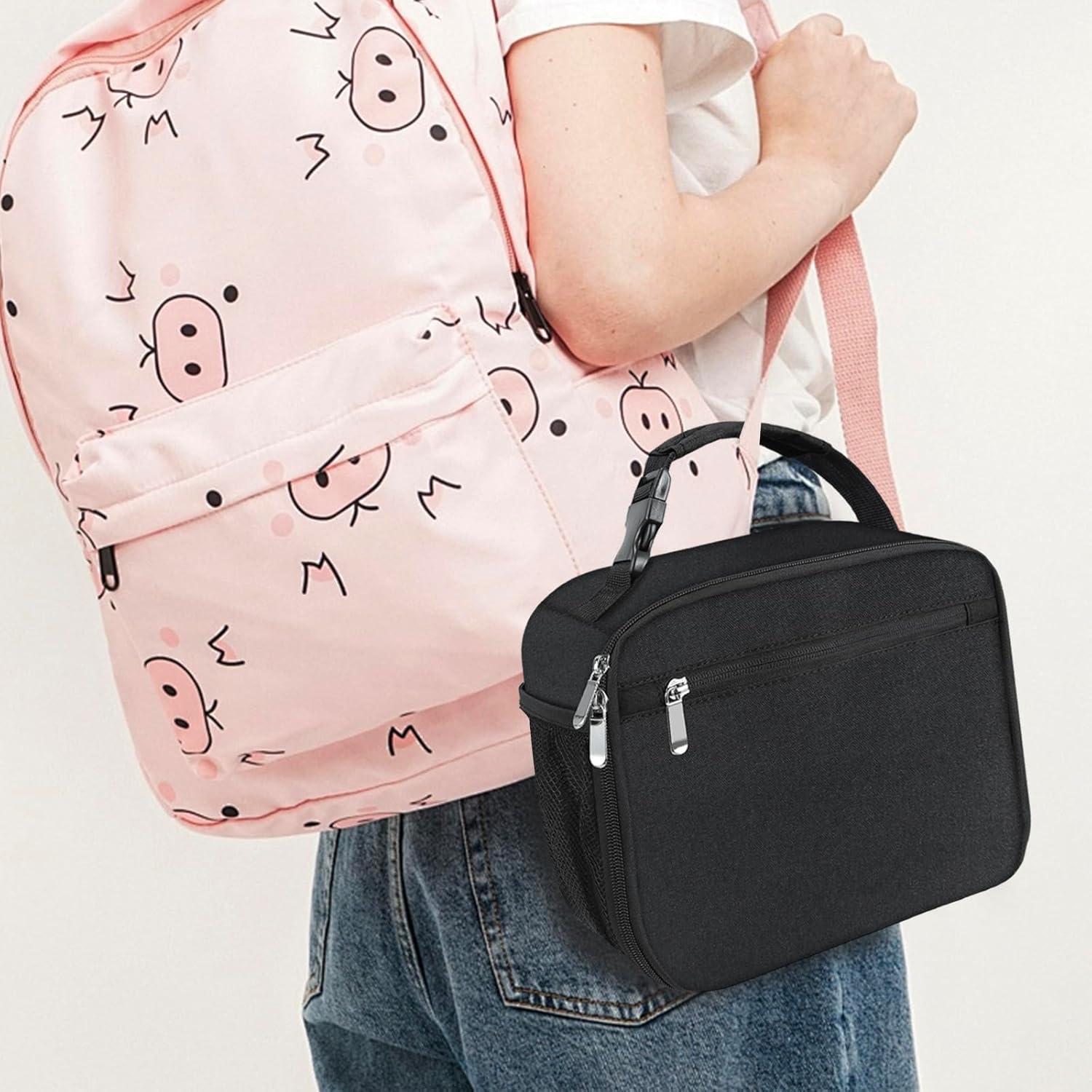 Caja de Almuerzo Aislada Femuar Negra 5,28L para Niños