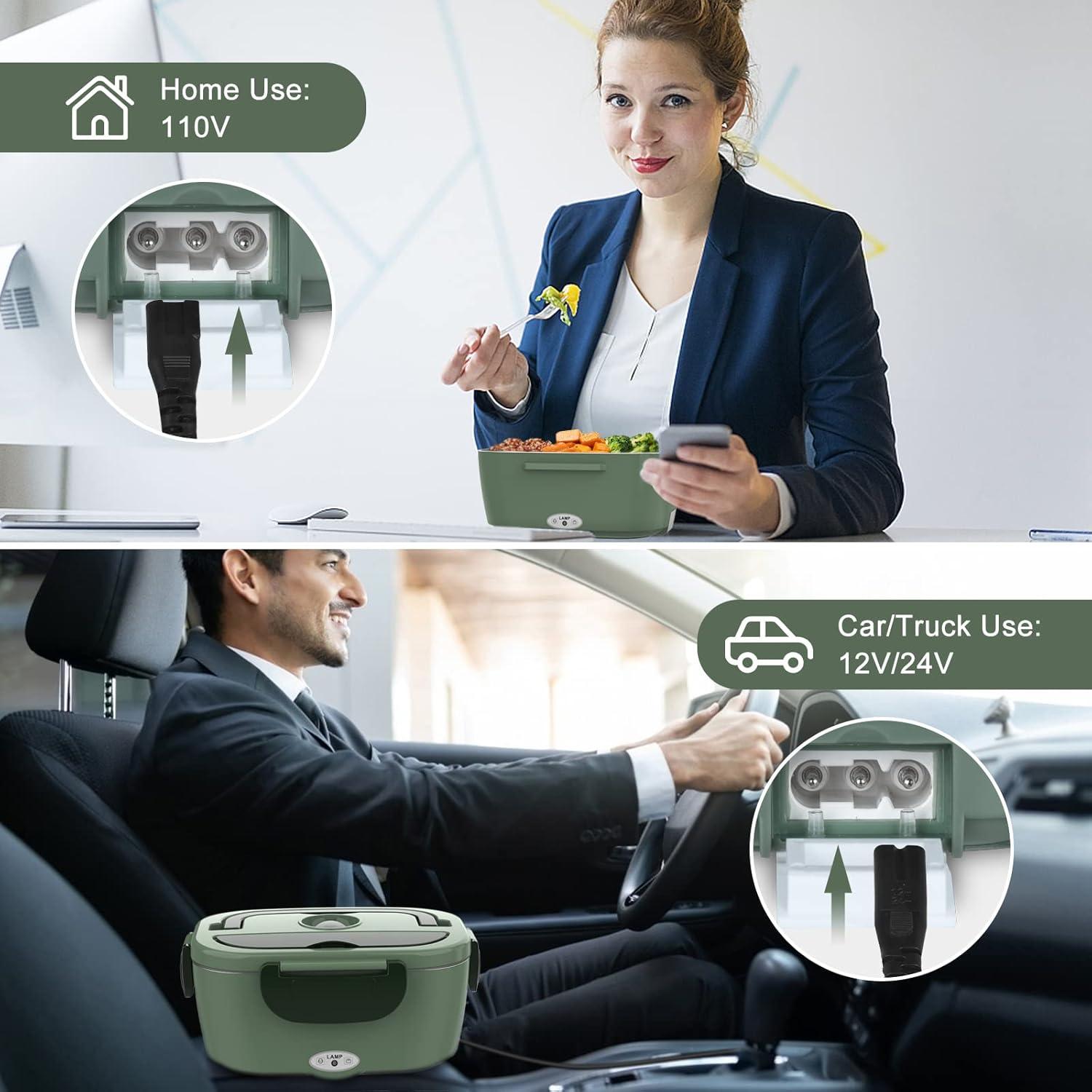 Caja de Almuerzo Eléctrica Vabaso 1.5L 80W Verde Oscuro