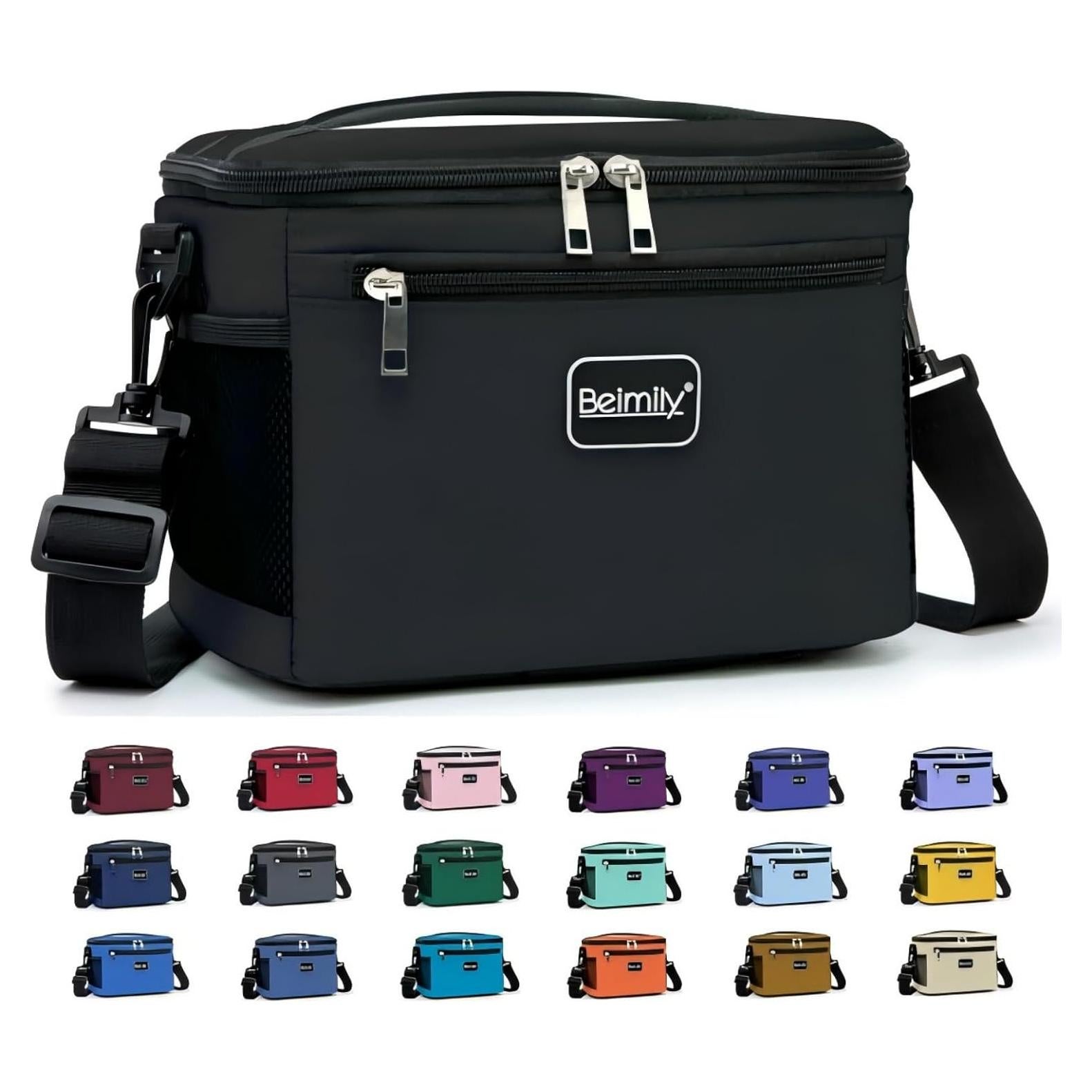 Bolsa de Almuerzo Aislada BEIMILY 8L Negra para Adultos