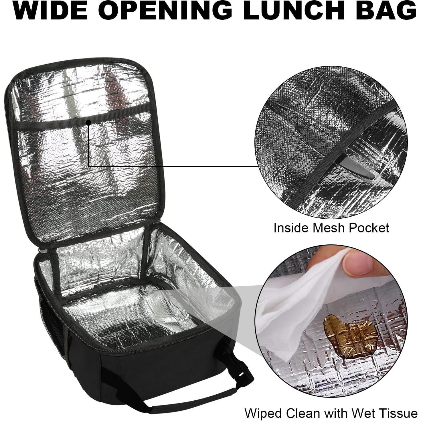 Caja de Almuerzo Femuar Negra Aislante 6.81L Compacta