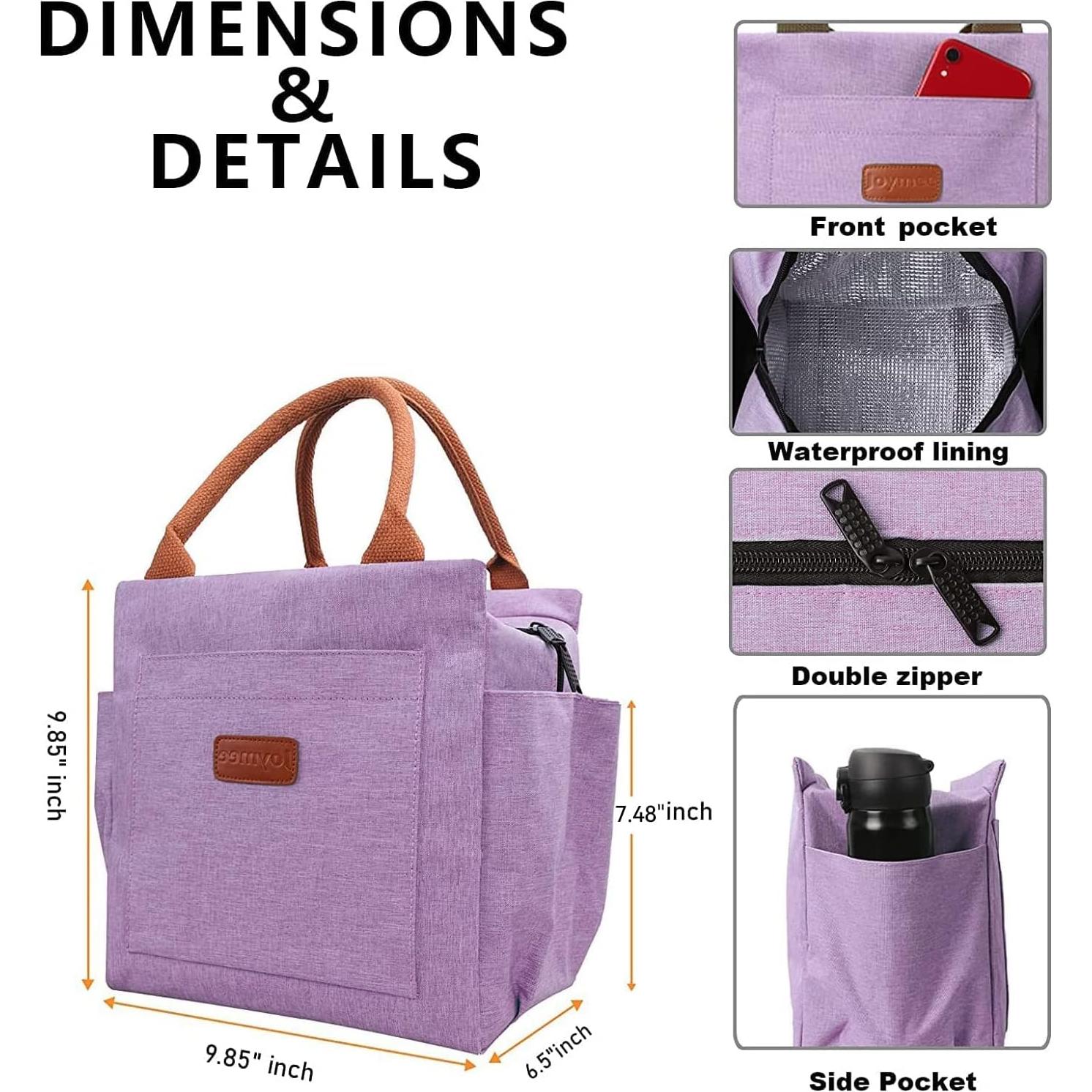 Bolsa de Almuerzo Joymee Aislada 10.3L Púrpura para Oficina