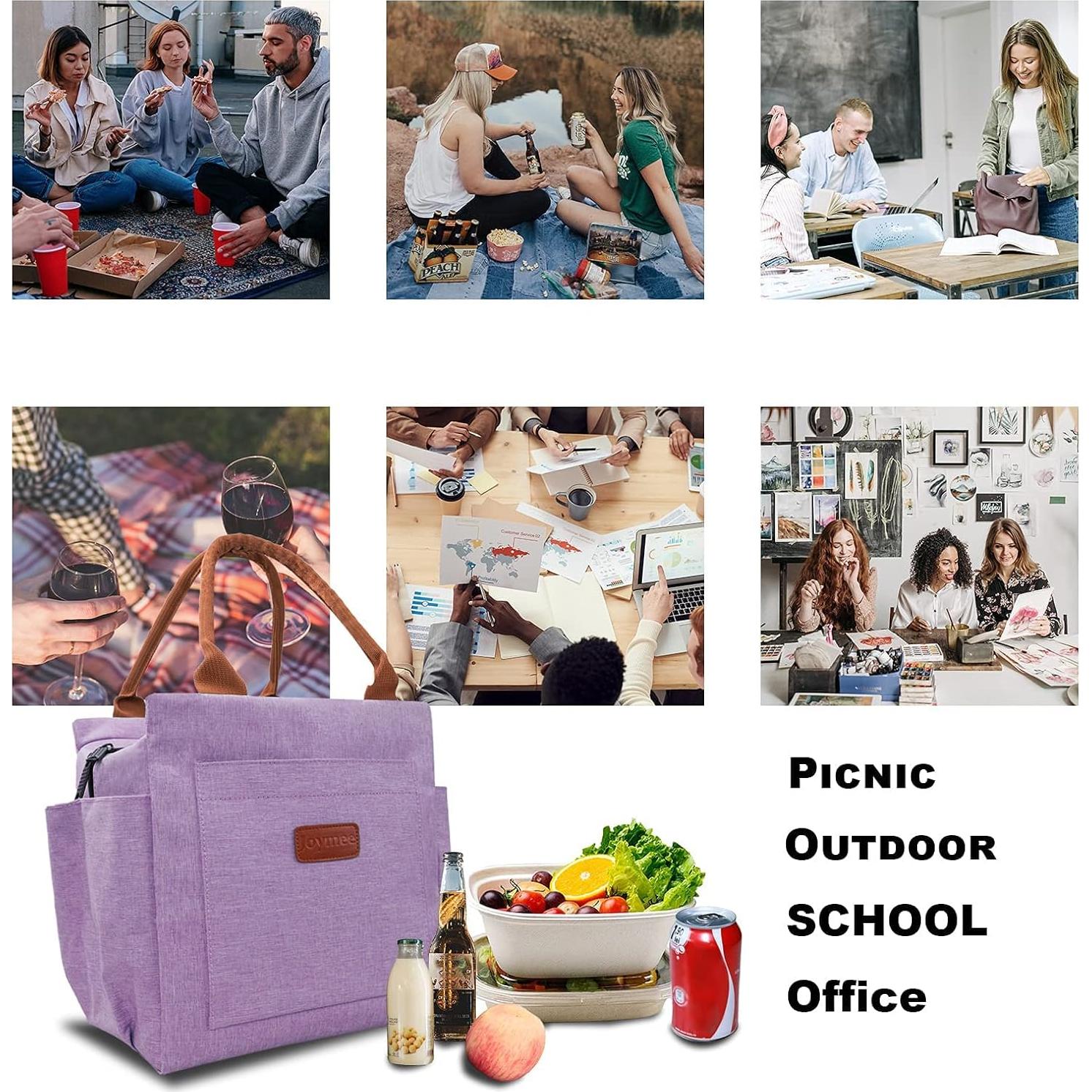 Bolsa de Almuerzo Joymee Aislada 10.3L Púrpura para Oficina