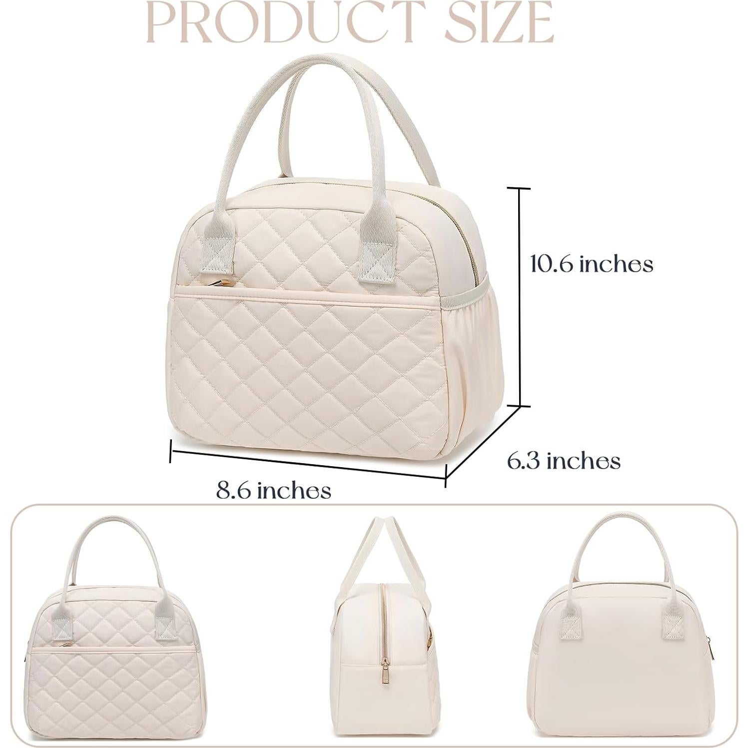 Bolsa de Almuerzo Aislada CAMTOP Beige 9.4L para Trabajo