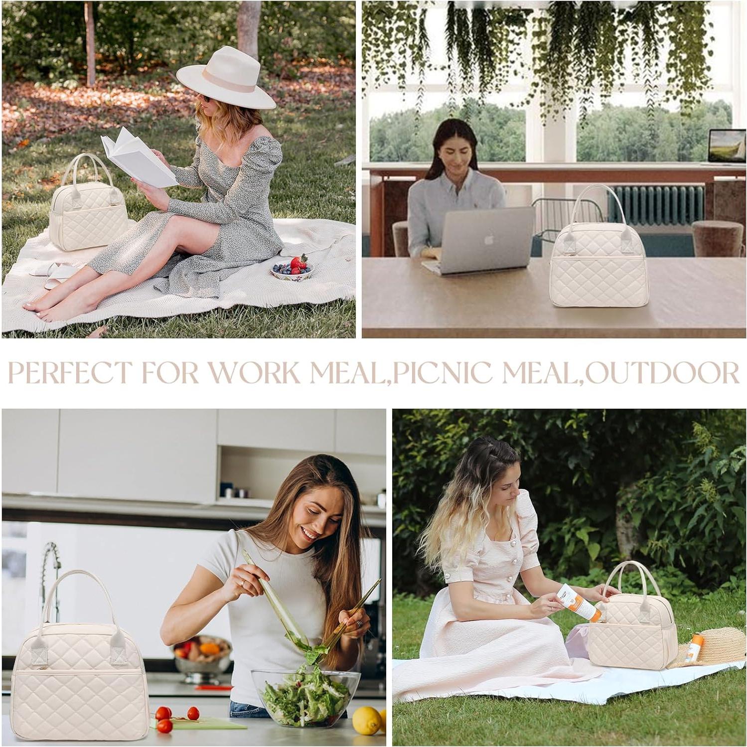 Bolsa de Almuerzo Aislada CAMTOP Beige 9.4L para Trabajo