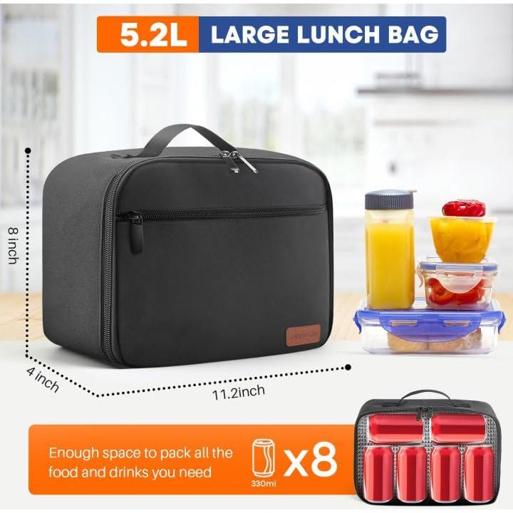 Caja de Almuerzo Aislada EASYFUN 10L Negra para Adultos