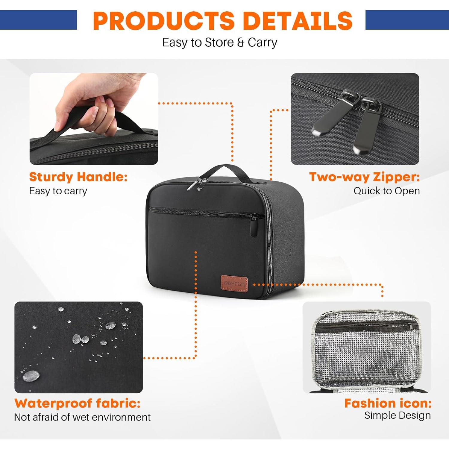 Caja de Almuerzo Aislada EASYFUN 10L Negra para Adultos