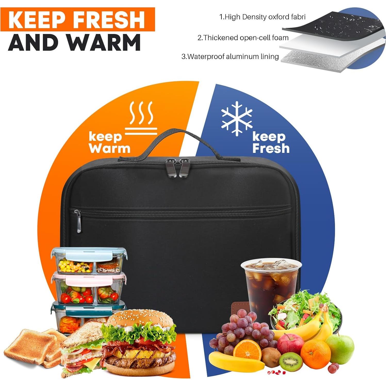 Caja de Almuerzo Aislada EASYFUN 10L Negra para Adultos