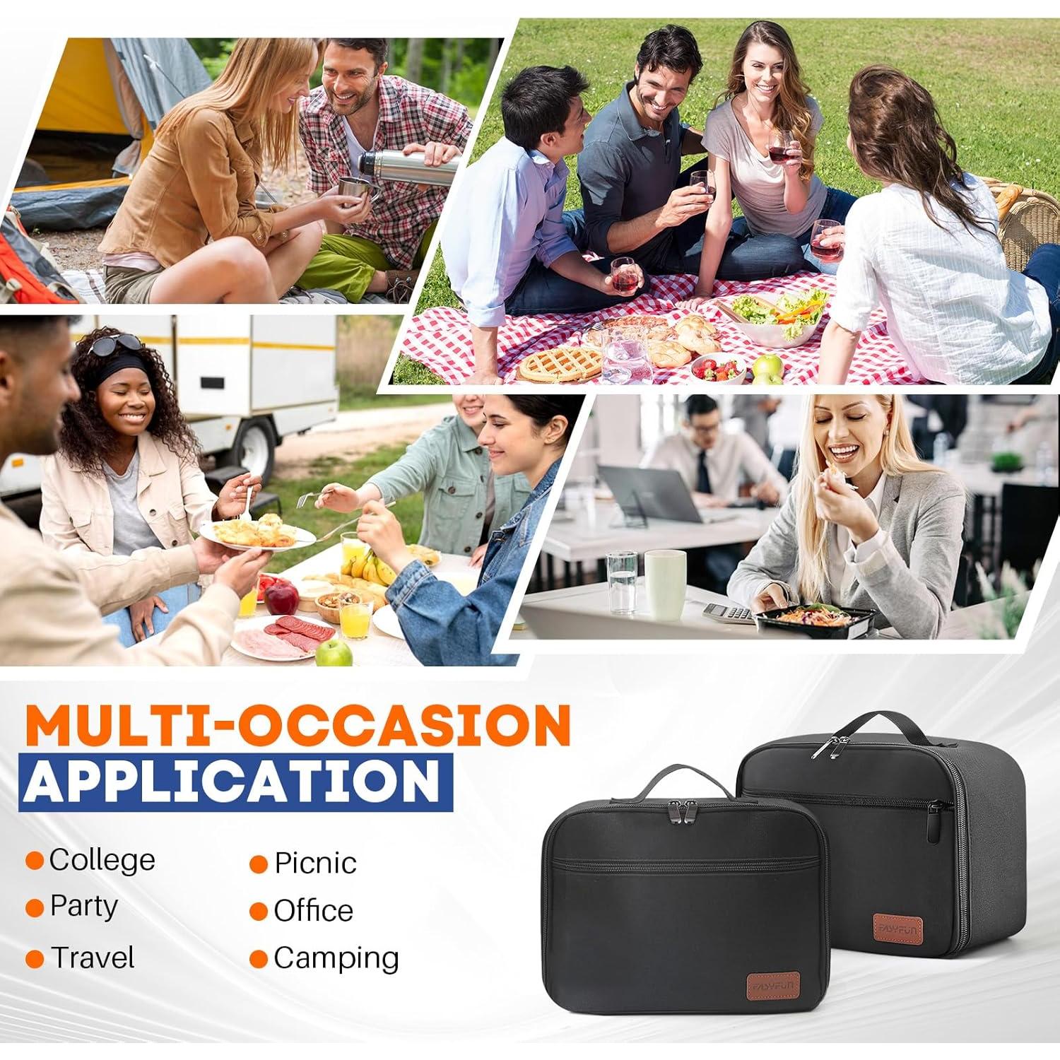 Caja de Almuerzo Aislada EASYFUN 10L Negra para Adultos