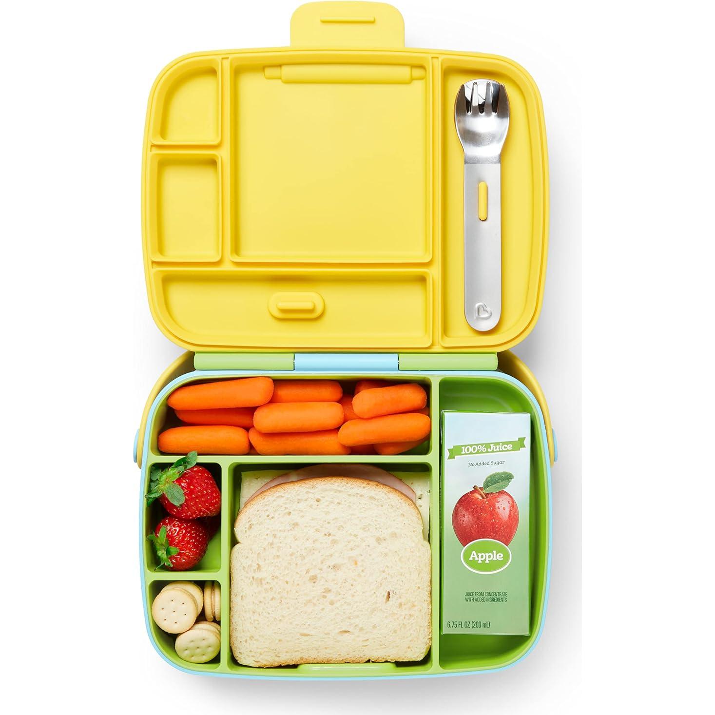 Caja Bento Munchkin Verde para Niños con Utensilios