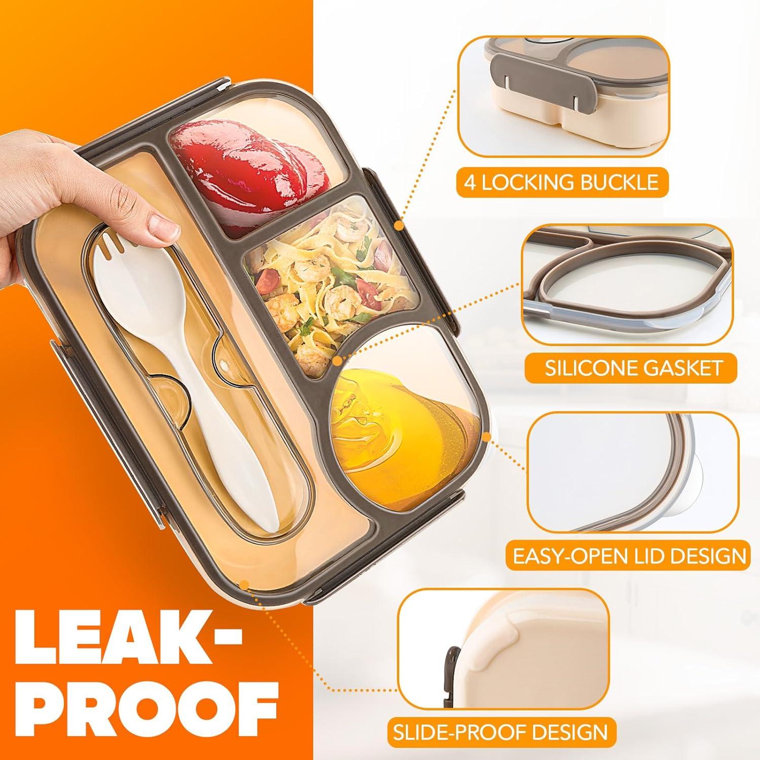 Caja Bento EASYFUN 1000ml 4 Compartimentos Apta Microondas