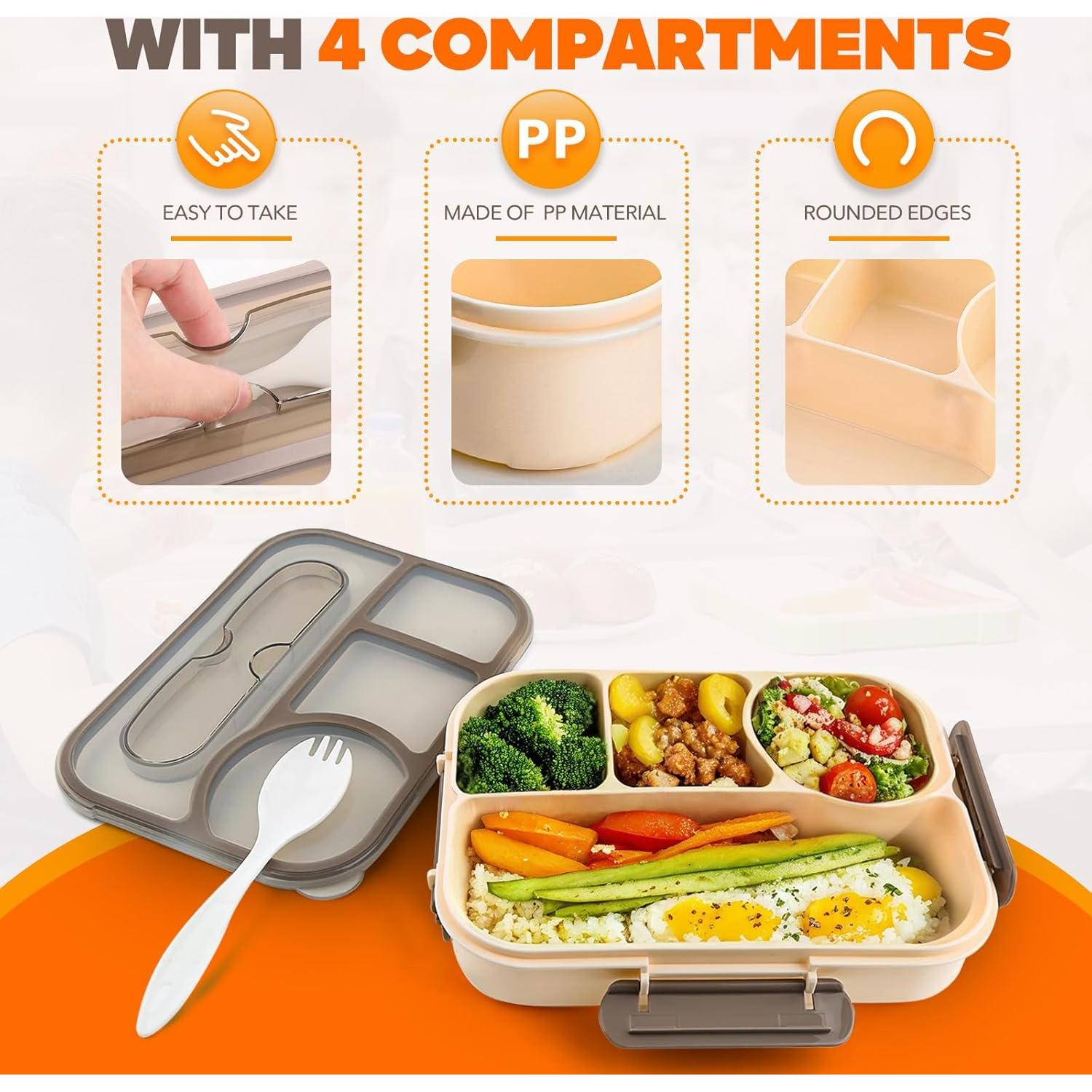 Caja Bento EASYFUN 1000ml 4 Compartimentos Apta Microondas