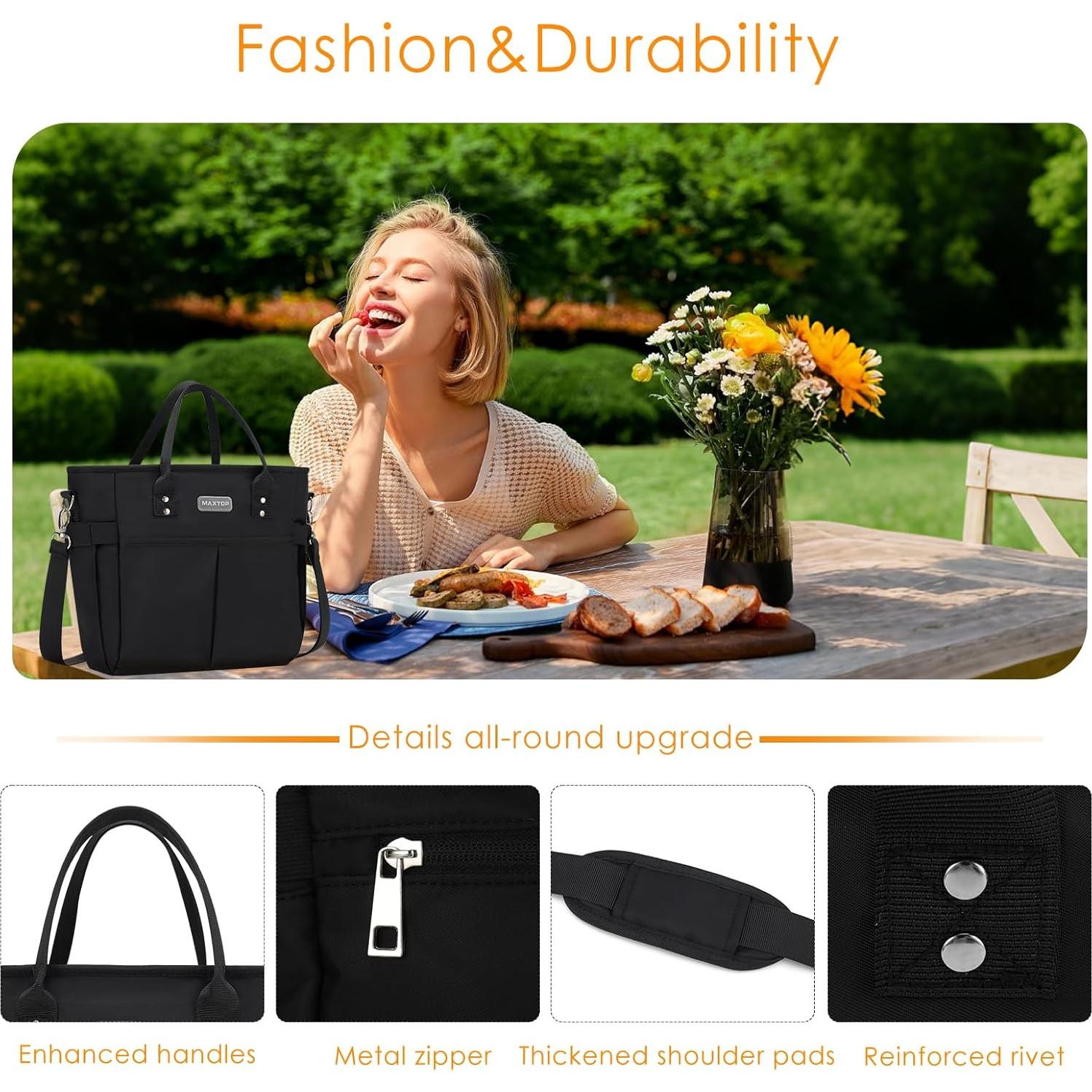 Bolsa de Almuerzo Aislada MAXTOP 11L Negra para Trabajo