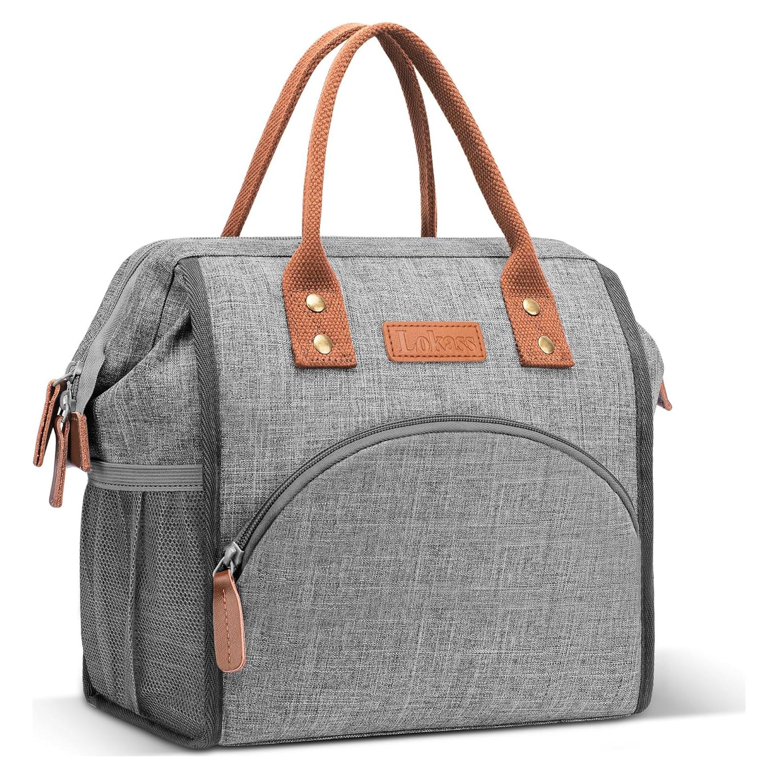 Bolsa de Almuerzo Aislada LOKASS 10L Gris para Adultos