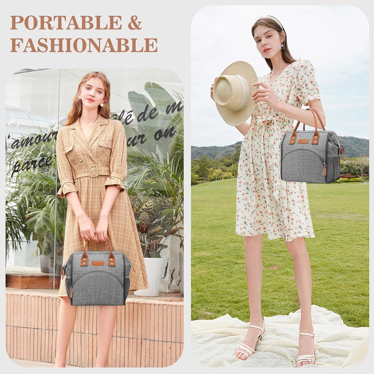 Bolsa de Almuerzo Aislada LOKASS 10L Gris para Adultos