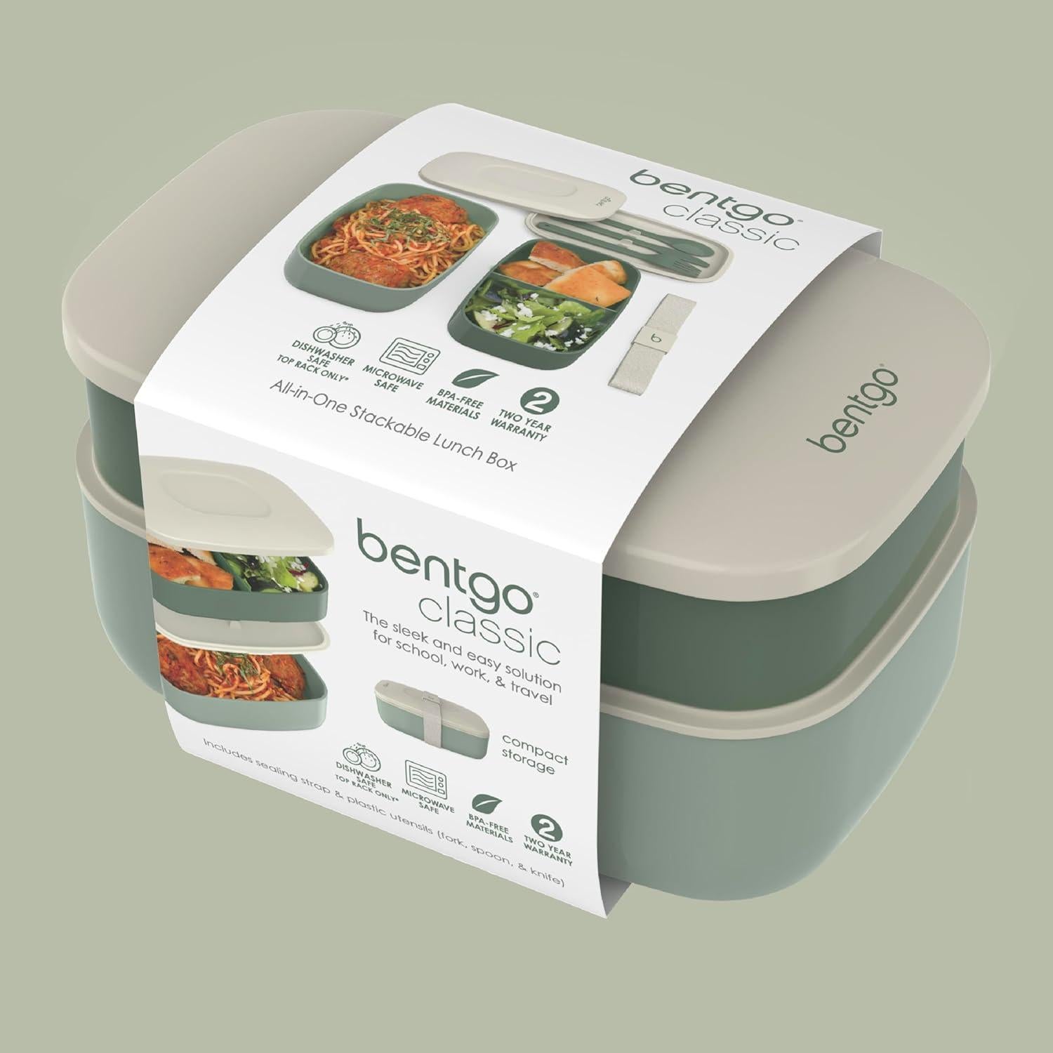 Bentgo Classic Caja Bento Apilable Verde Caqui 950ml