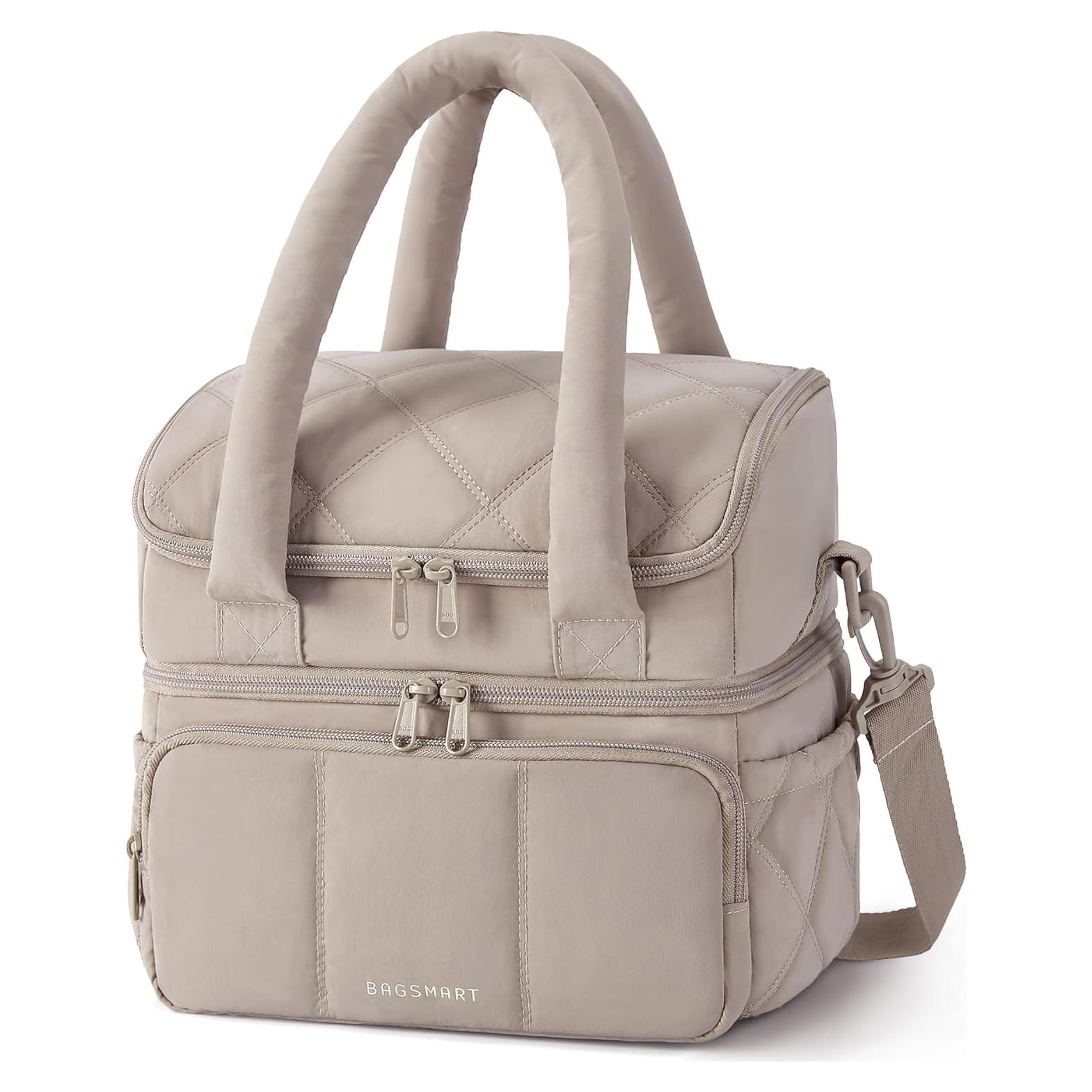 Bolsa de Almuerzo Aislada Bagsmart Doble Nivel Camello