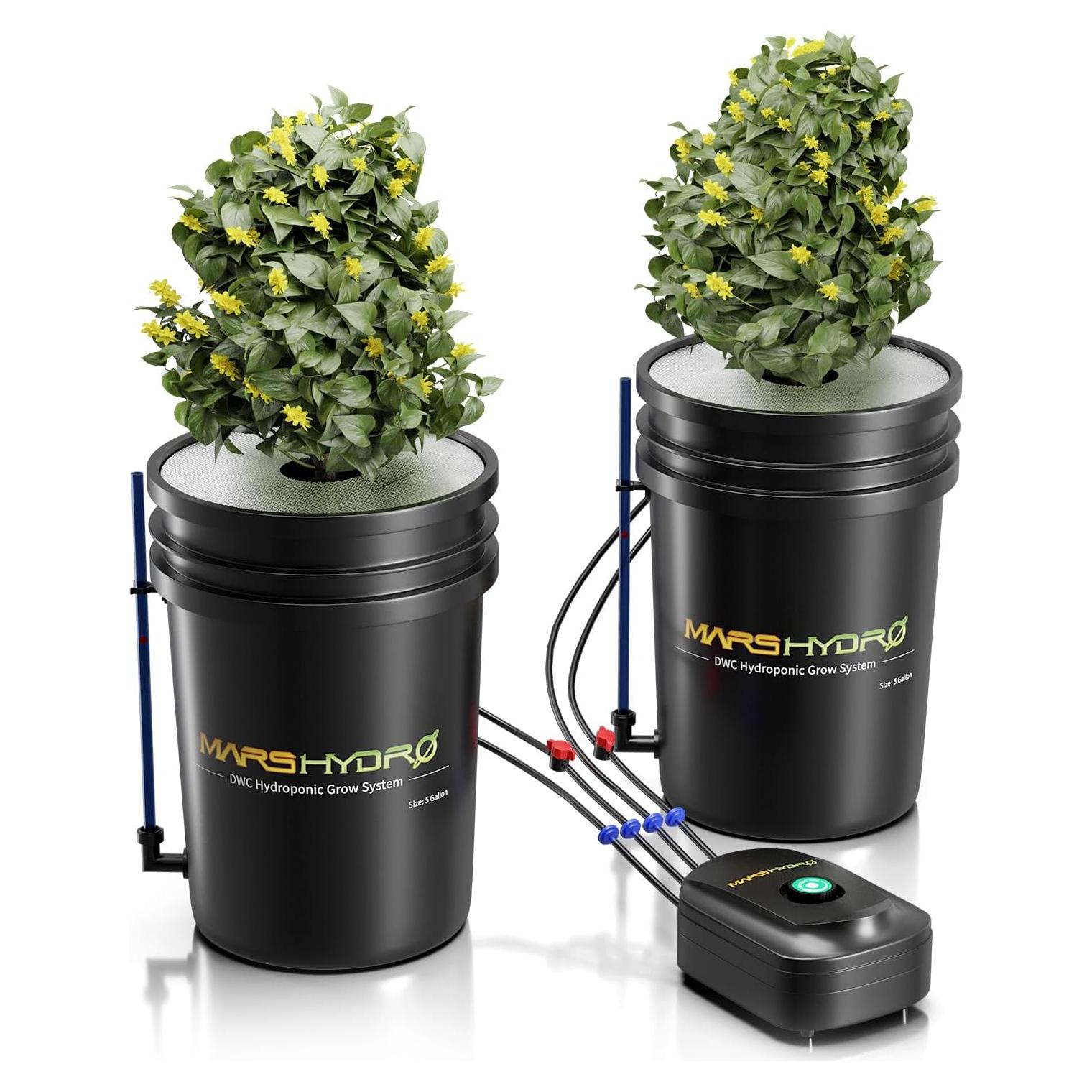 Sistema Hidropónico DWC Mars Hydro 5 Galones con Bomba 8W