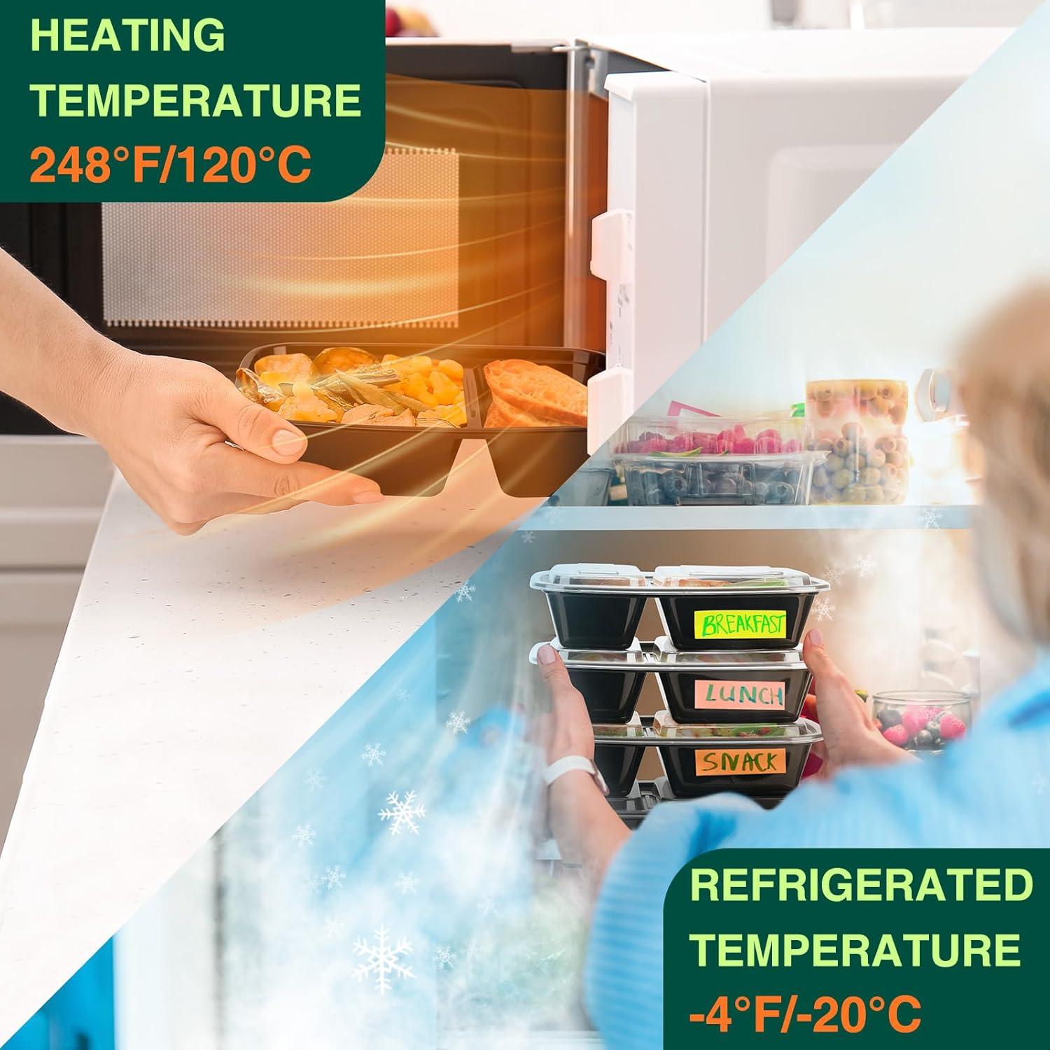 Contenedores de Comida Reutilizables Glotoch 50 Paq 32 oz