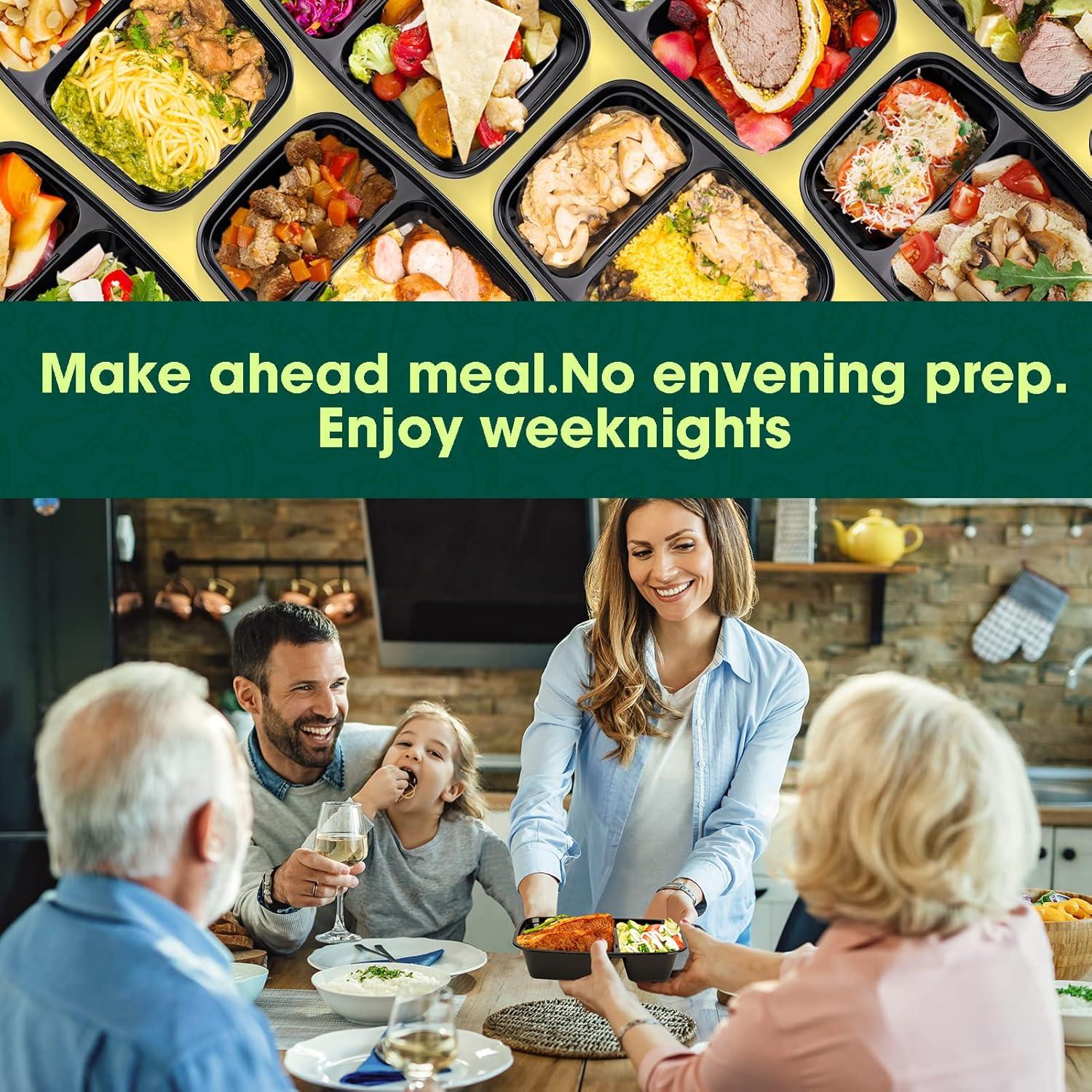 Contenedores de Comida Reutilizables Glotoch 50 Paq 32 oz