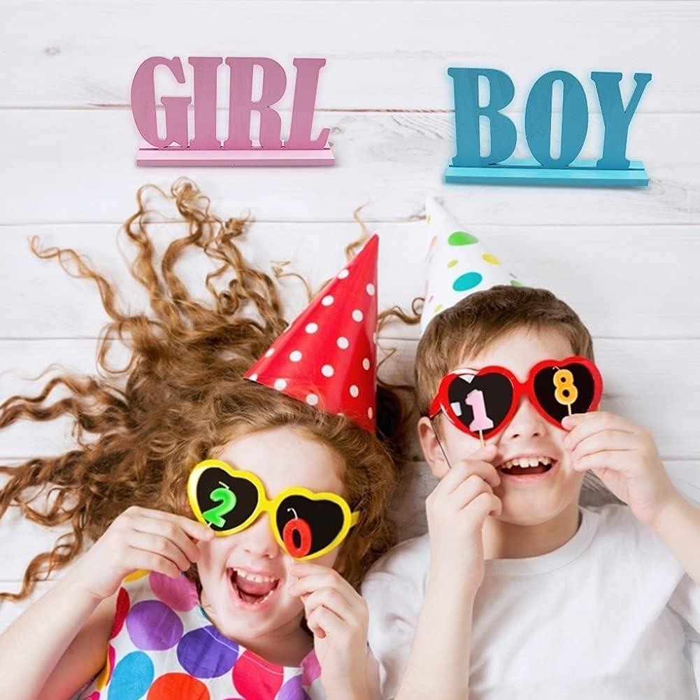 Decoración de Mesa Madera Niño Niña 20cm 2 Piezas