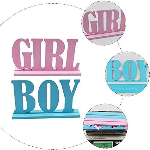 Decoración de Mesa Madera Niño Niña 20cm 2 Piezas