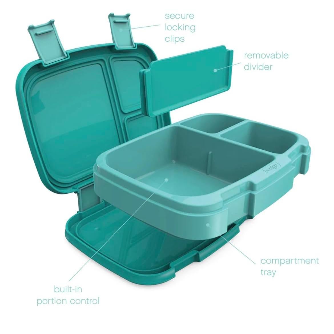 Bentgo Fresh Caja de Almuerzo 2 Pack Azul Verde 4 Compartimentos