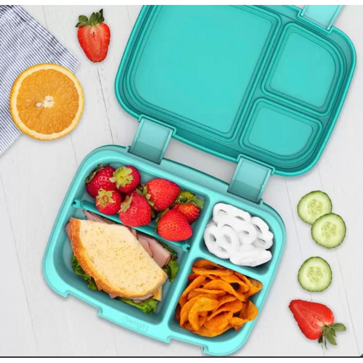 Bentgo Fresh Caja de Almuerzo 2 Pack Azul Verde 4 Compartimentos