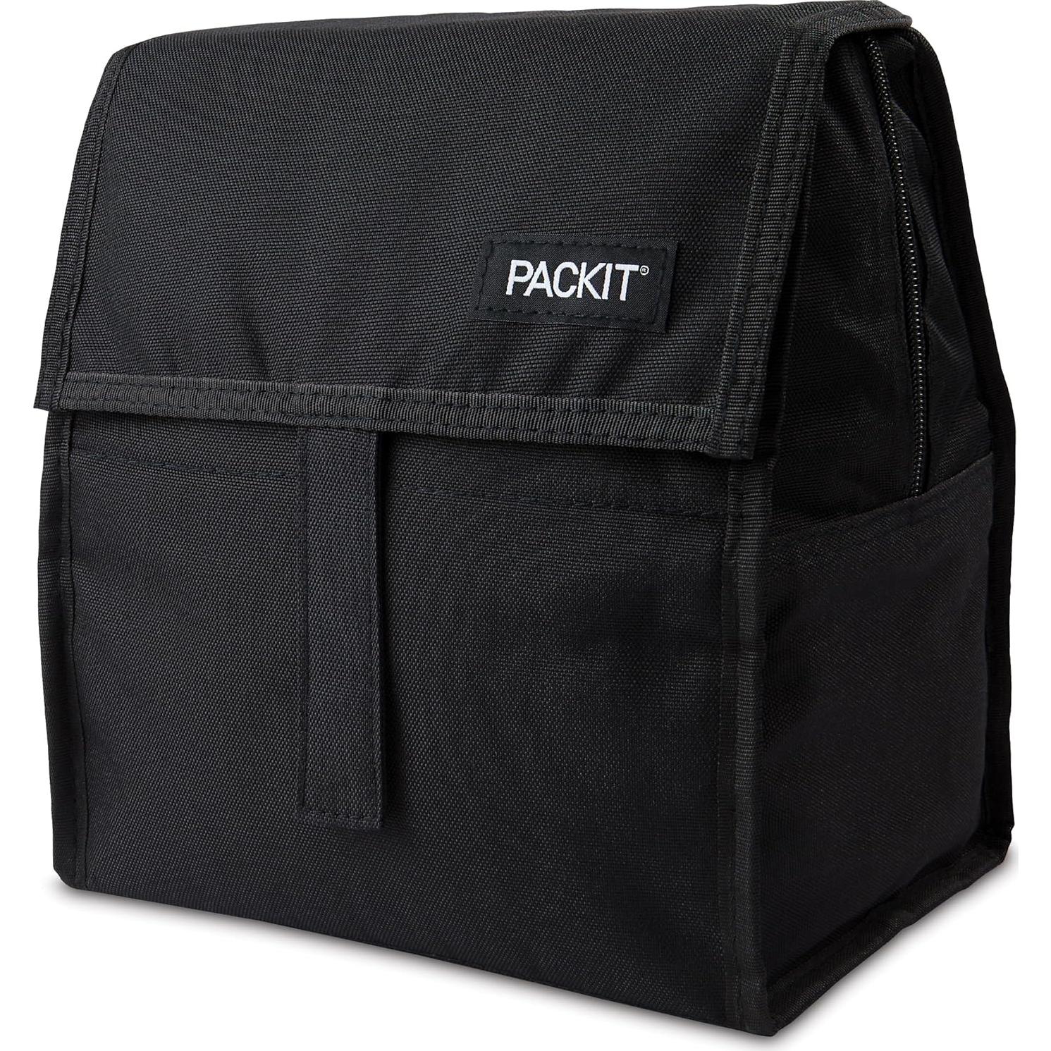 Bolsa de Almuerzo Congelable PackIt Negra 340ml Plegable