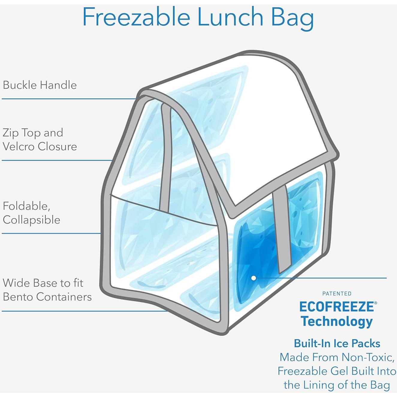 Bolsa de Almuerzo Congelable PackIt Negra 340ml Plegable