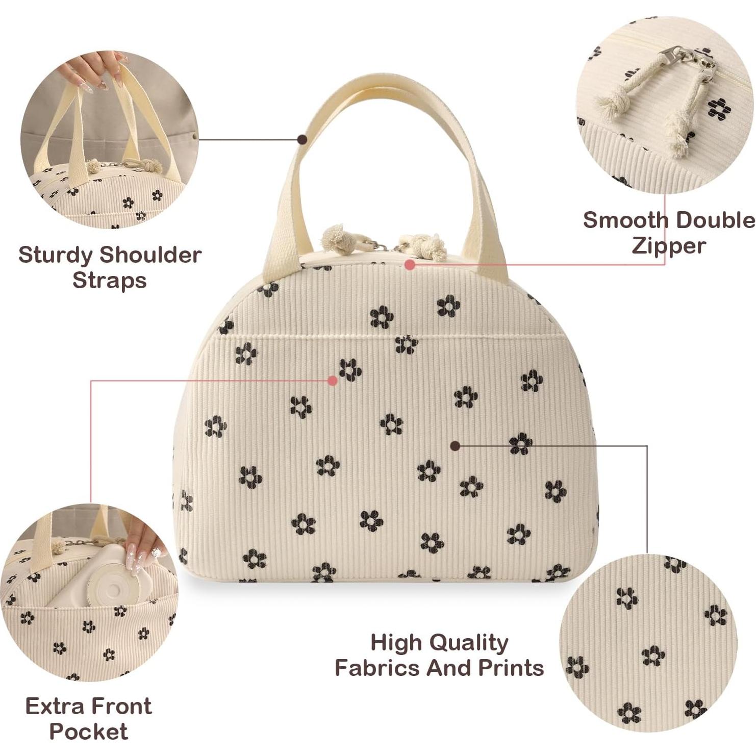 Bolsa de Almuerzo Aislada Baglemon Corduroy Negra 8.7L