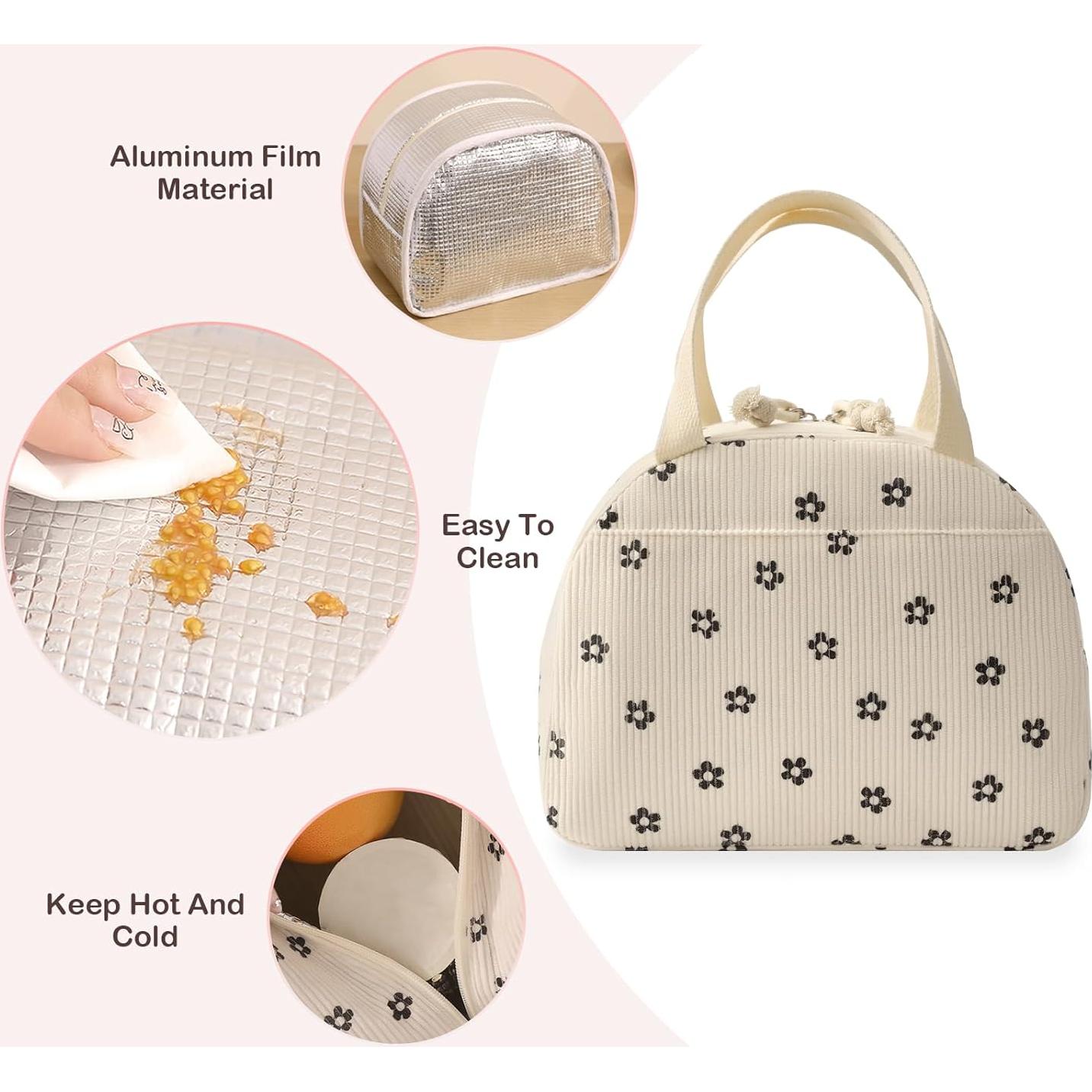 Bolsa de Almuerzo Aislada Baglemon Corduroy Negra 8.7L