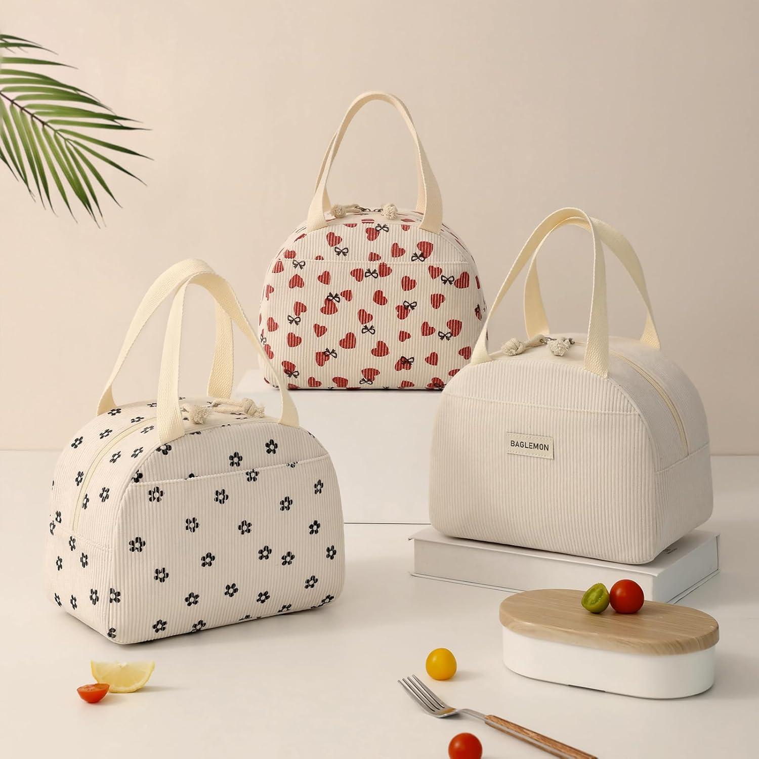 Bolsa de Almuerzo Aislada Baglemon Corduroy Negra 8.7L