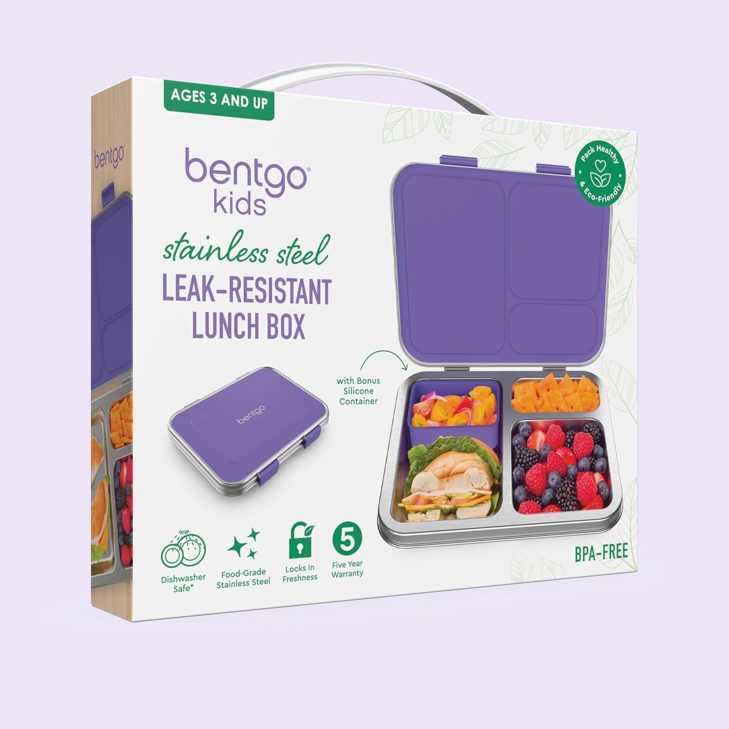 Caja de Almuerzo Bentgo Kids Acero Inoxidable 3 Compartimentos