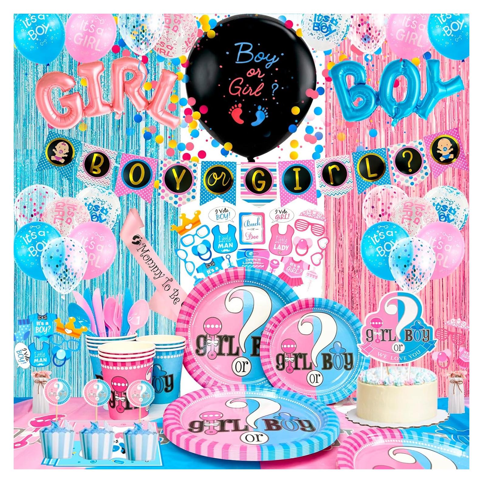 Kit de Decoración para Fiesta de Revelación de Género 158 Pzs