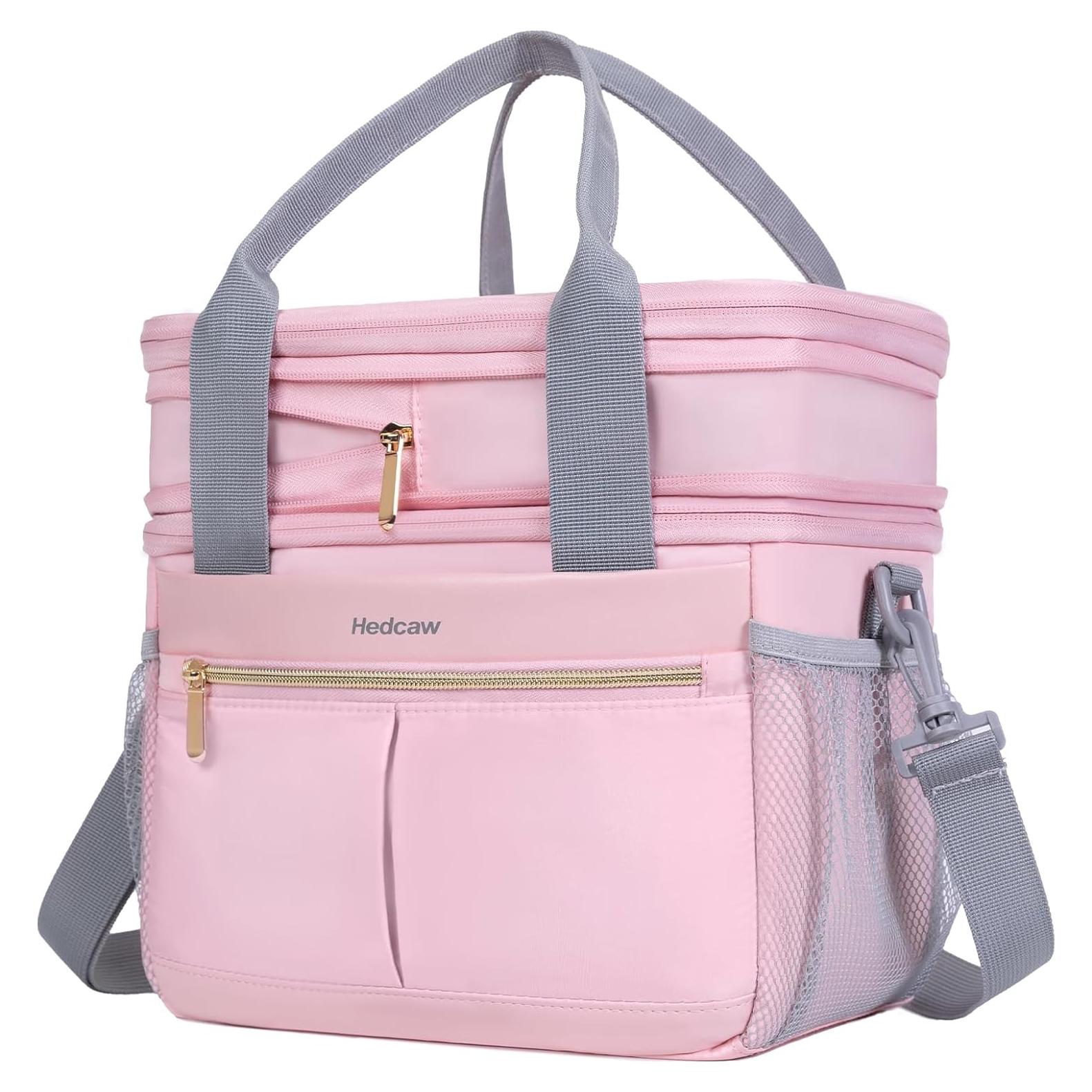 Bolsa de Almuerzo Aislada Hedcaw Rosa Doble Nivel 8.16L