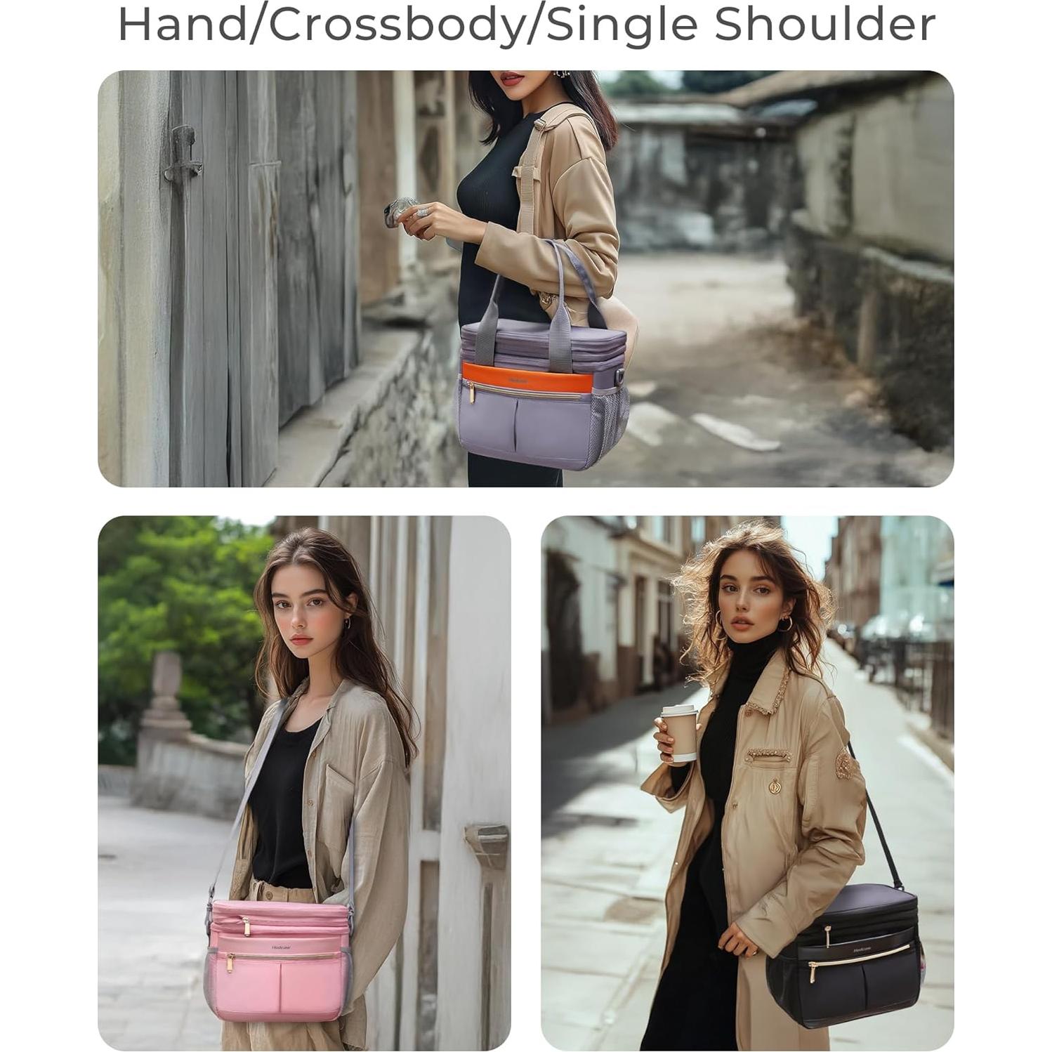 Bolsa de Almuerzo Aislada Hedcaw Rosa Doble Nivel 8.16L