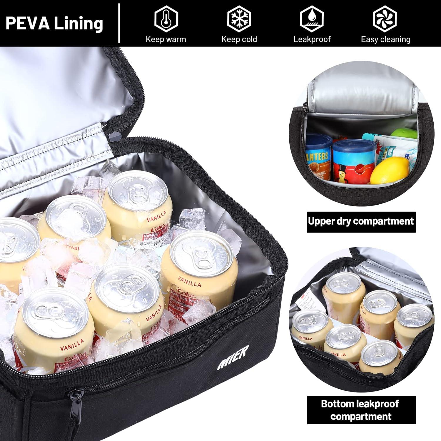 Bolsa Térmica MIER 2 Compartimentos Negra 10L Aislada