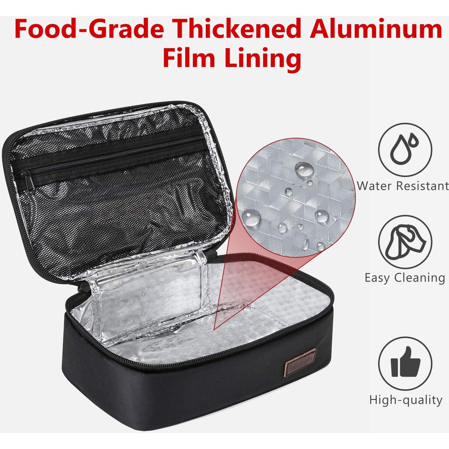 Bolsa de Almuerzo Aislada Gloppie Negra 3.5L Compacta